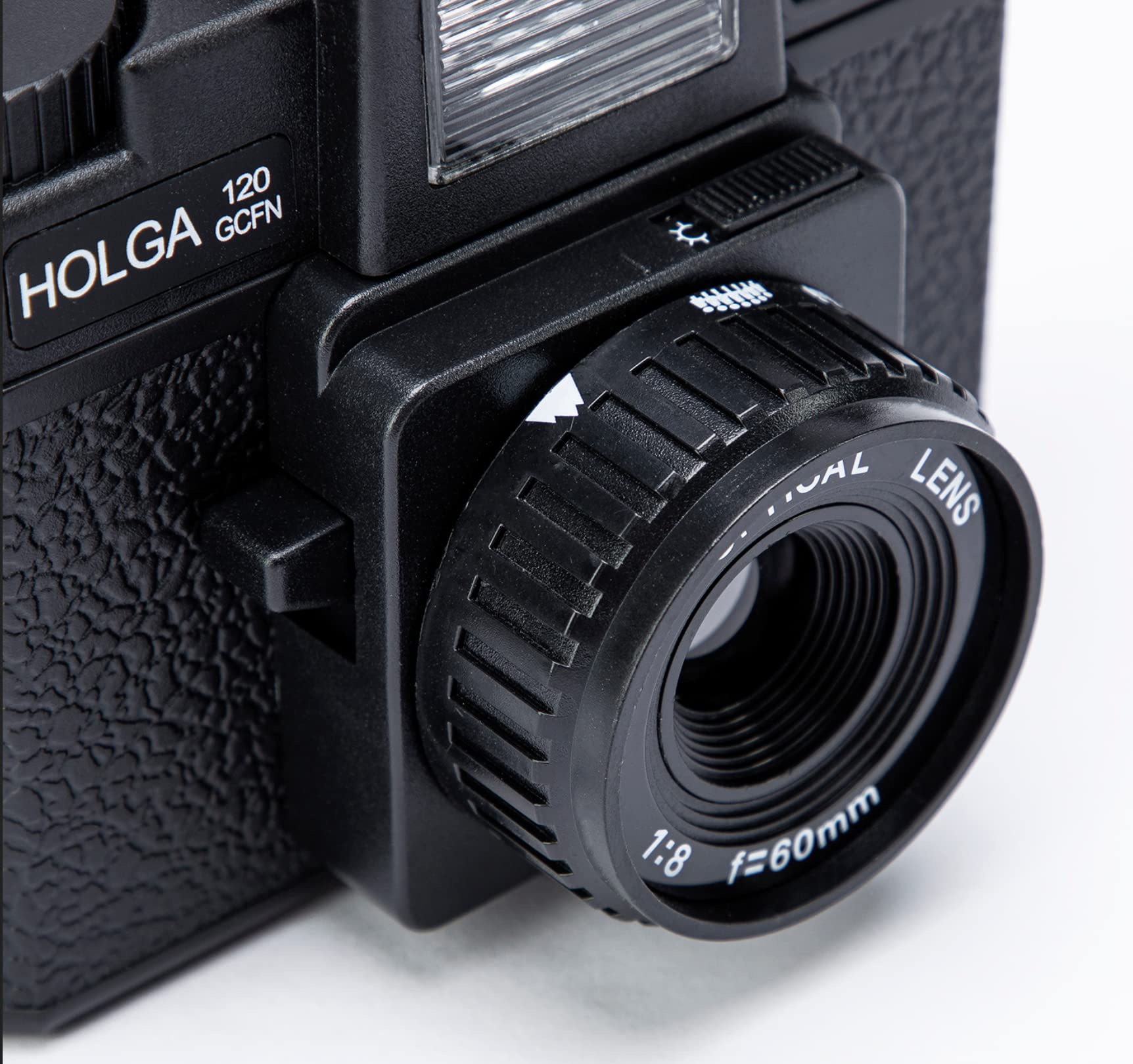 Holga 120GCFN Rollfim Camera (effetto vetro) in set con pellicola e batterie in bianco e nero