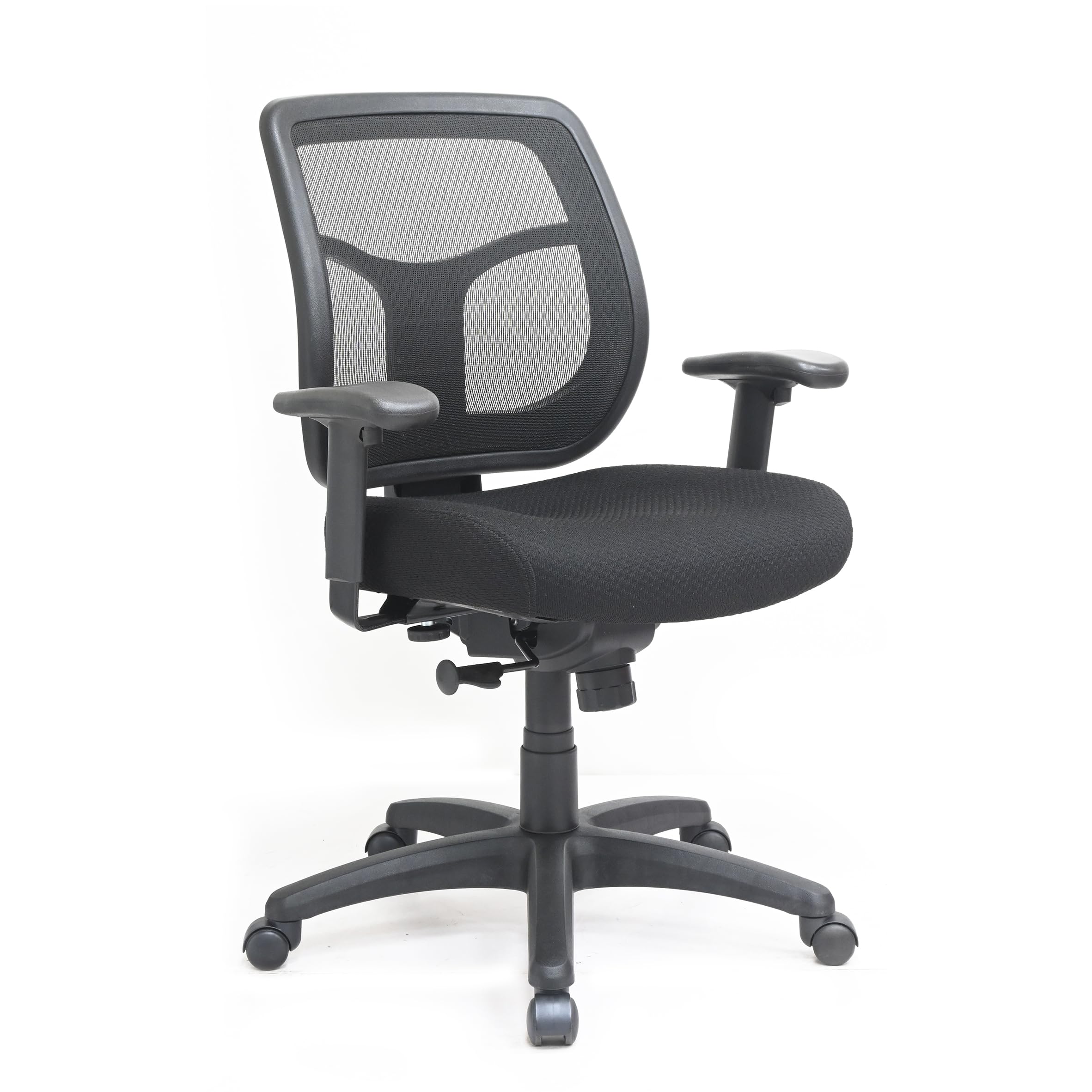 Eurotech Seating Apollo Mid-Back Swivel Ergonomic Office Chair with TEMPUR® Cushioned Seat and Mesh Back, 360-Degree Swivel Executive Task Office