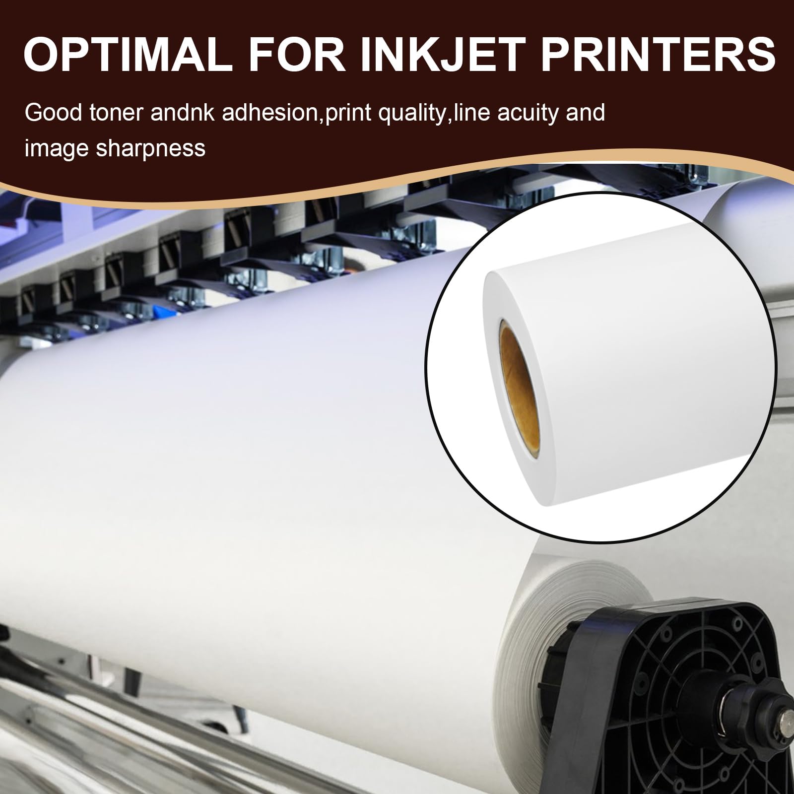 5 Rollen Plotterpapier 61cmx45m CAD Papierrollen mit 5cm Kern CAD-Druck Großformatpapier 80GSM Ingenieure Architekt Designer Professionelle Plotter Papier