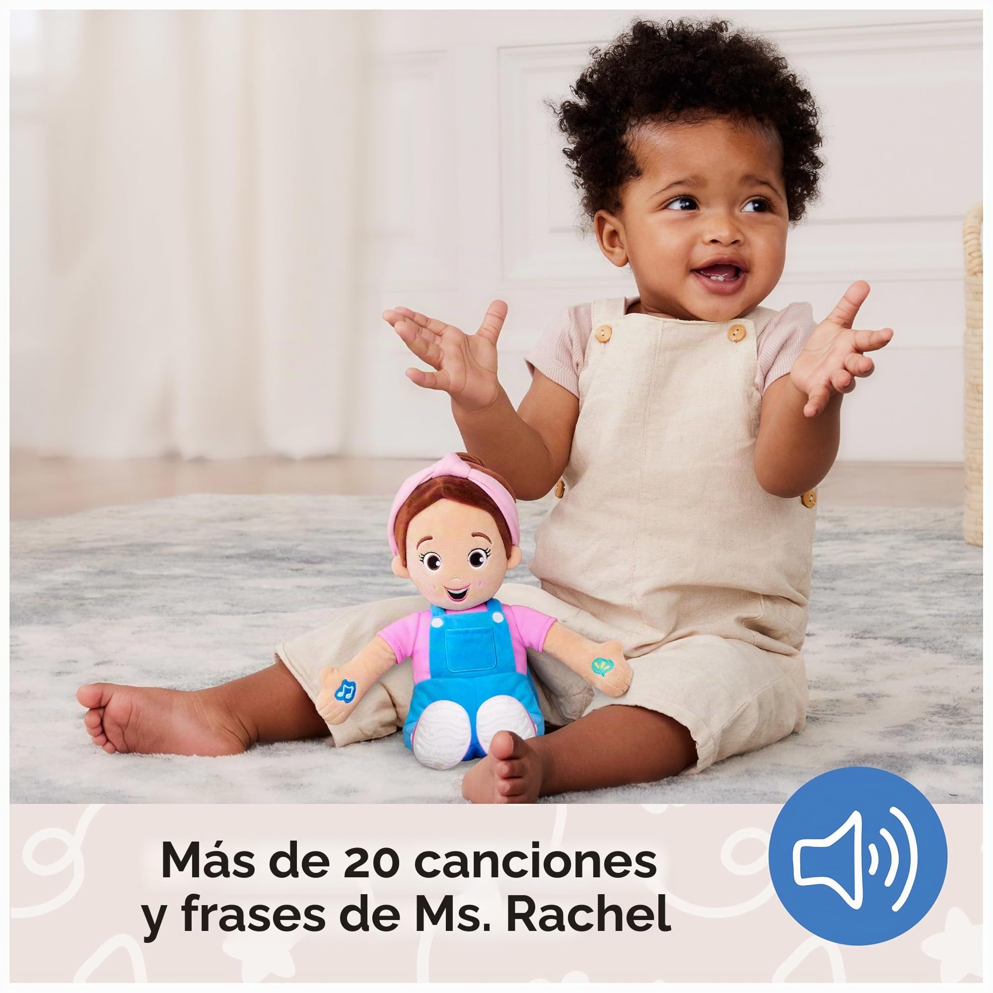 Ms. Rachel Muñeca Speak & Sing, Juguete Interactivo de 16 Pulgadas de Alto con 4 Canciones y más de 16 Frases, Juguetes para niños y niñas de 6 Meses a 3 años en adelante