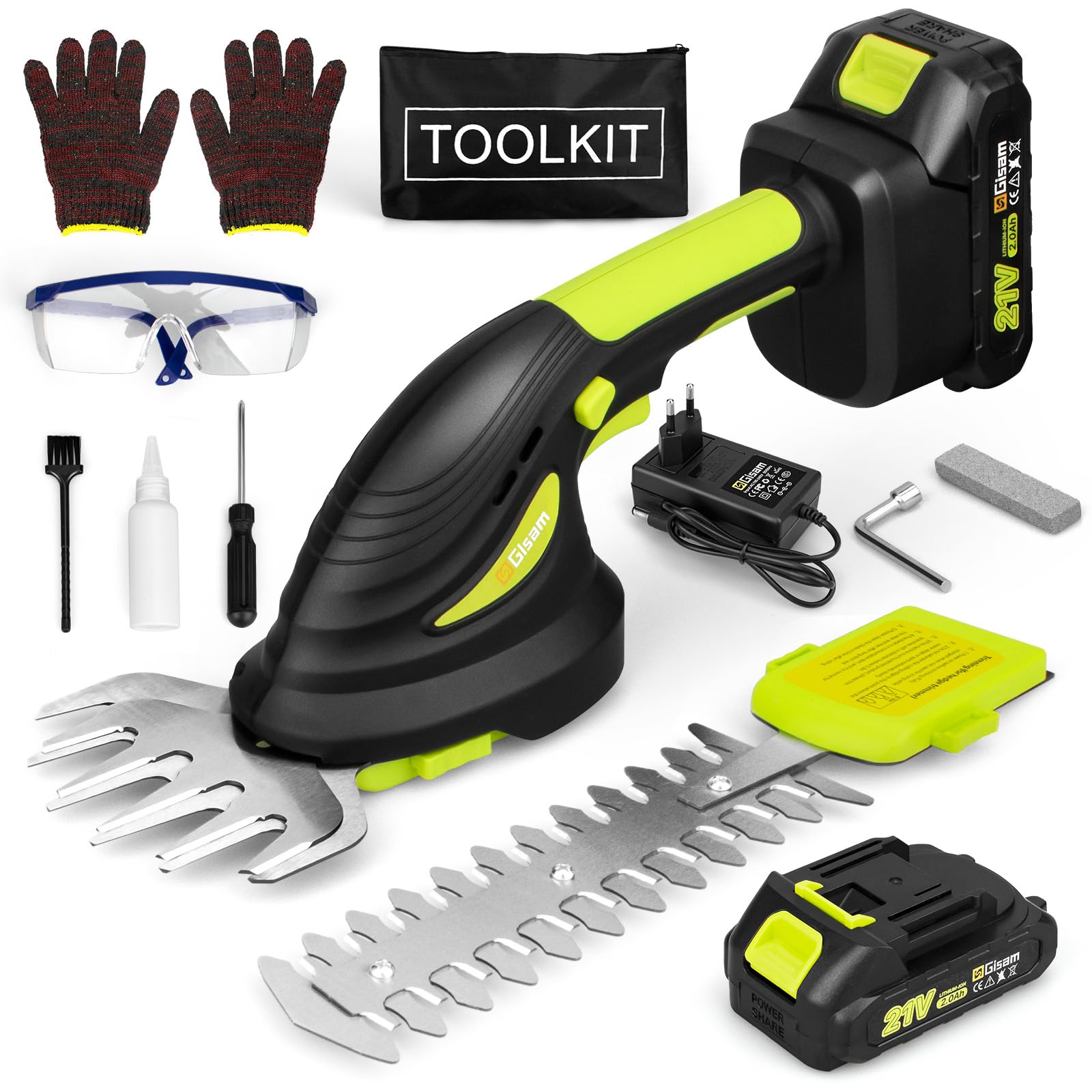 Tagliasiepi E Tagliaerba 2-in-1 A Batteria - Con Lama 22cm E 6cm Per Giardino - Foto 9