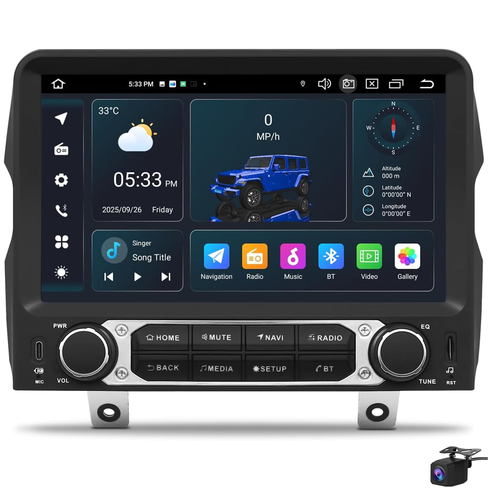 Android 15 Car Radio Stereo Upgrade for Jeep Wrangler JL Gladiator JT 2018-2022 9" IPS Touch Screen Wireless Carplay Android Auto Head Unit GPS Navigation DSP 4G LTE 5G WiFi Octa c(Color:8 CORE 4+64G)