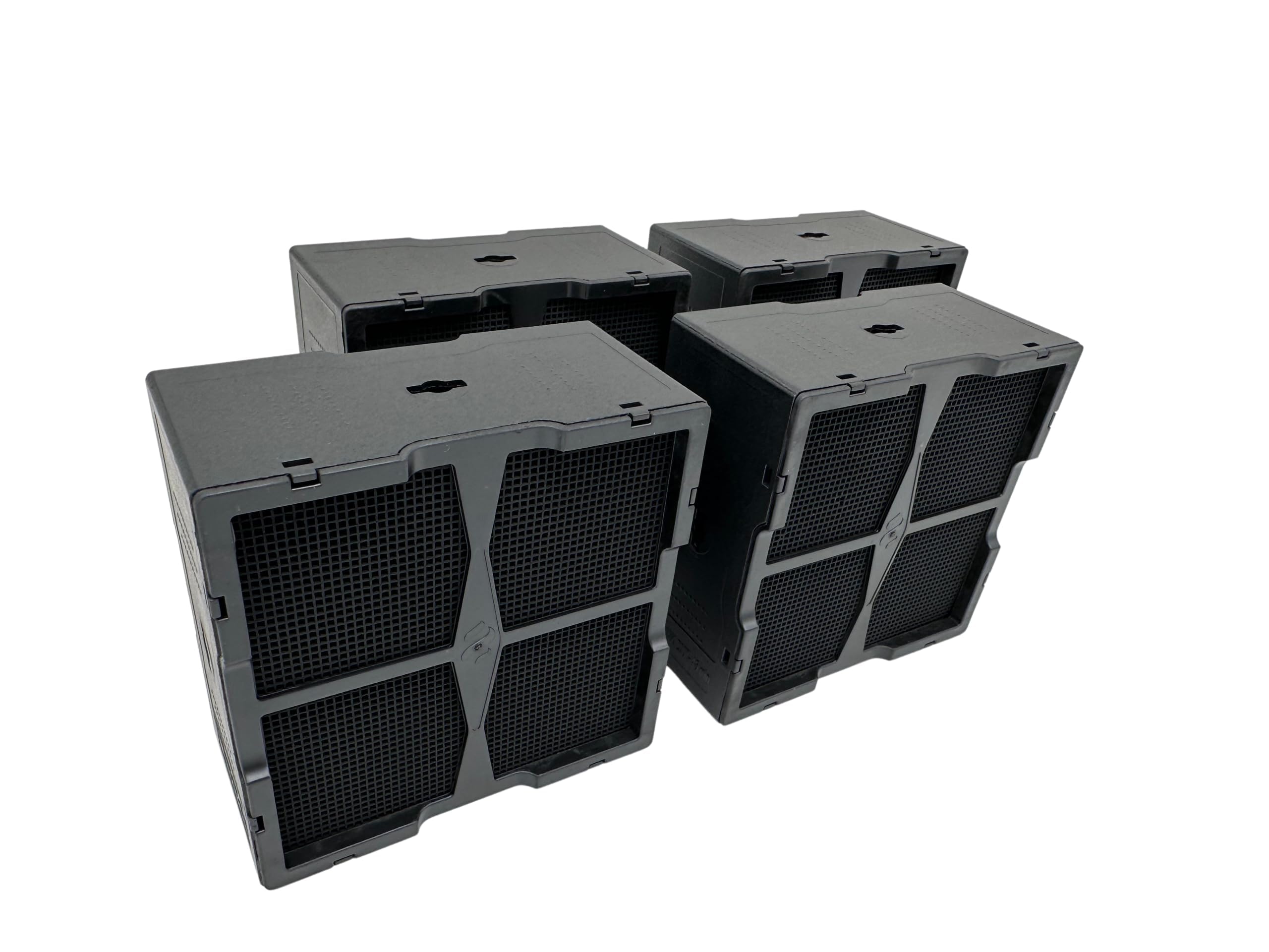 Lot de 4 Filtres à Charbon Actif en Céramique de Rechange pour AEG 4055499638 - Compatible avec Plaque à Induction Modèle IDE84241IB / IDE84243IB / IDK84451IB