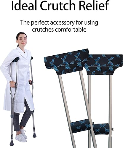 Miniatura 77 de Fundas de almohadilla para muletas para axilas y agarre de mano con mango universal para antebrazo, juegos de cojines acolchados accesorios