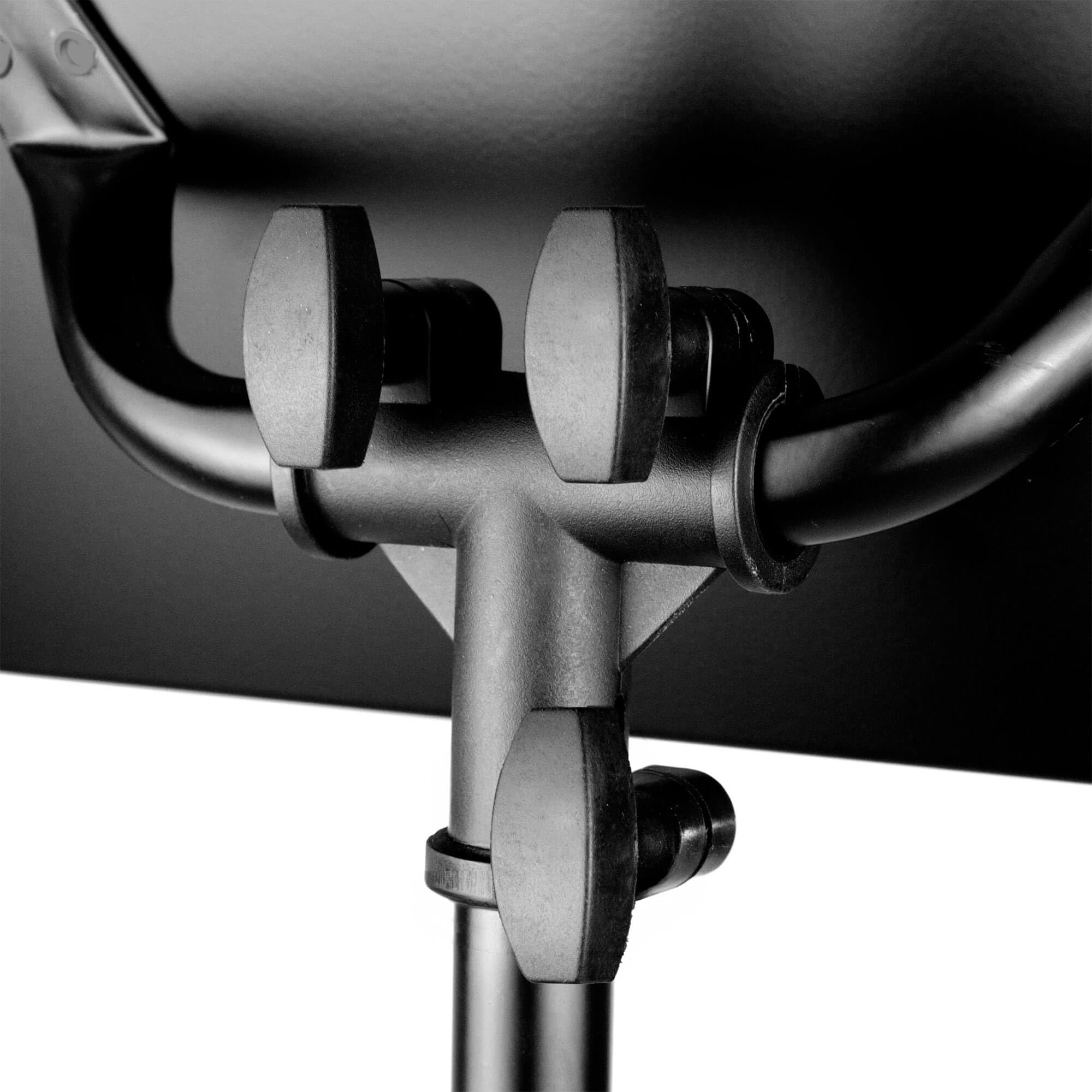 TIGER Pupitre Orchestre 2 Niveaux Réglable Noir | Pupitre 66–115cm, plateau 47,5x34cm avec rebord, inclinaison sans engrenage, rotation & base trépied pliable stable