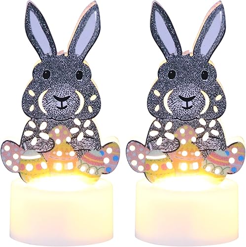 ABOOFAN 2 piezas de luz nocturna LED de conejo linda lámpara de noche para niños lámpara de noche de escritorio para habitación de niños vacaciones