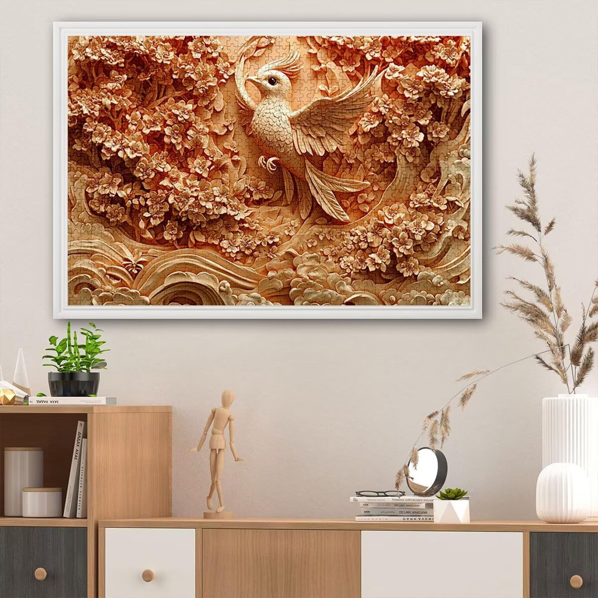 Puzzle 2000 sztuk Phoenix dla dorosłych, drewniane puzzle kwiatowe dla dorosłych, trudne drewniane łamigłówki, rodzinne gry edukacyjne, łamigłówka z pudełkiem na prezent do dekoracji domu, prezent dla