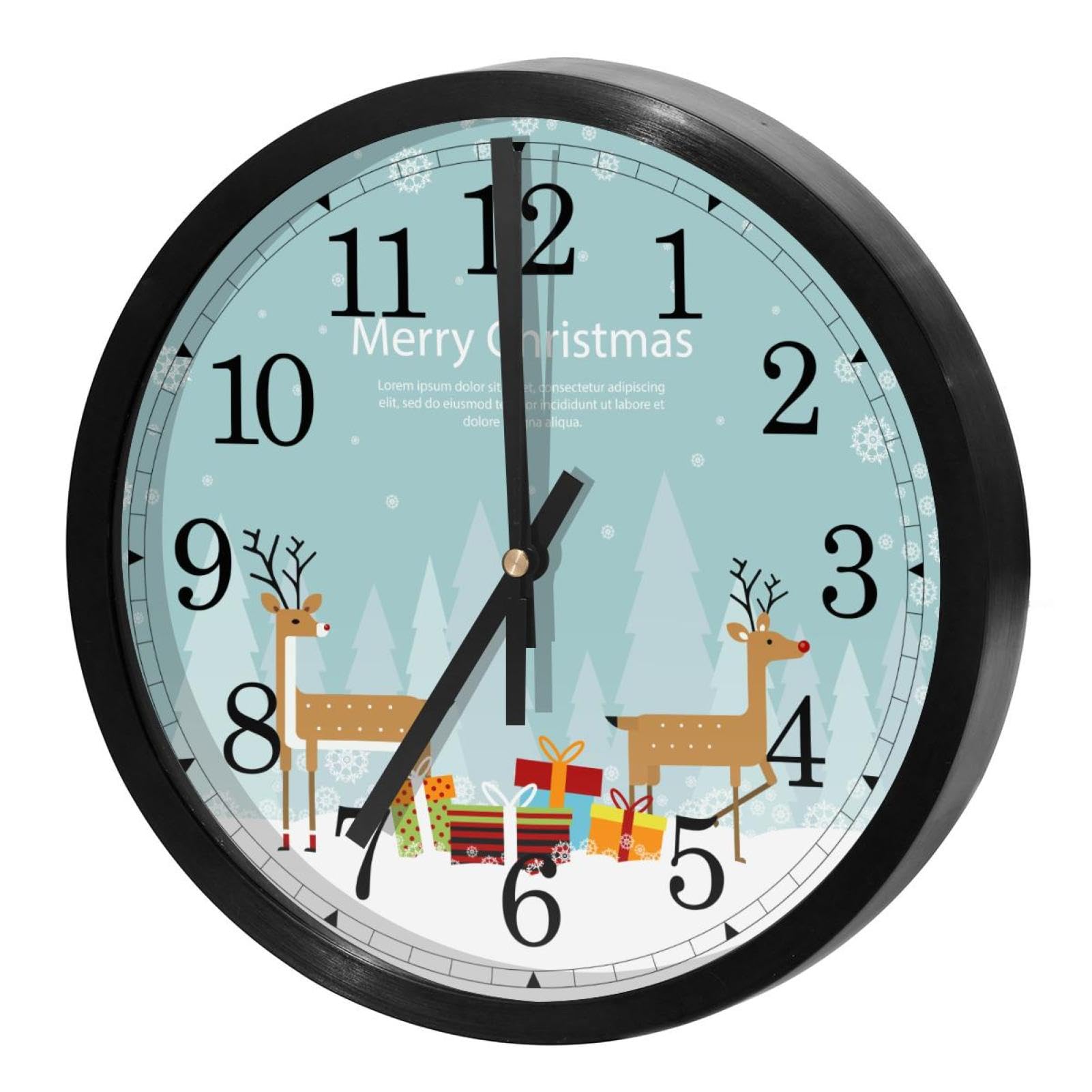 Horloge murale silencieuse à quartz Joyeux Noël pour décorer la cuisine