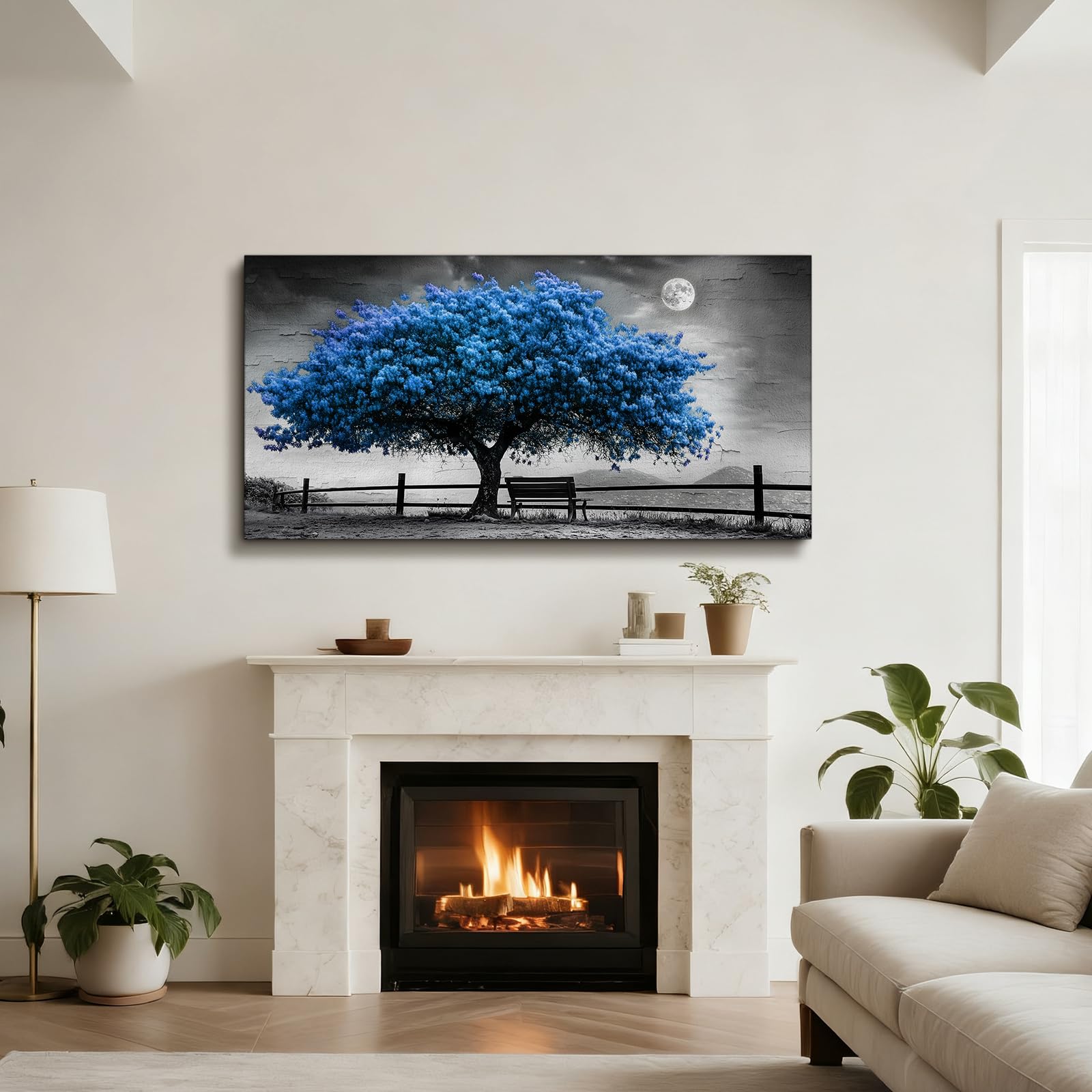 JHHUAMO Cuadros Decorativos Arbol de la Vida Dormitorio Salon 59x119 cm | Motivo Árboles Exquisito, Impresión Hd, Artesanía Exquisita, Instalación Sencilla, Uso Polivalente
