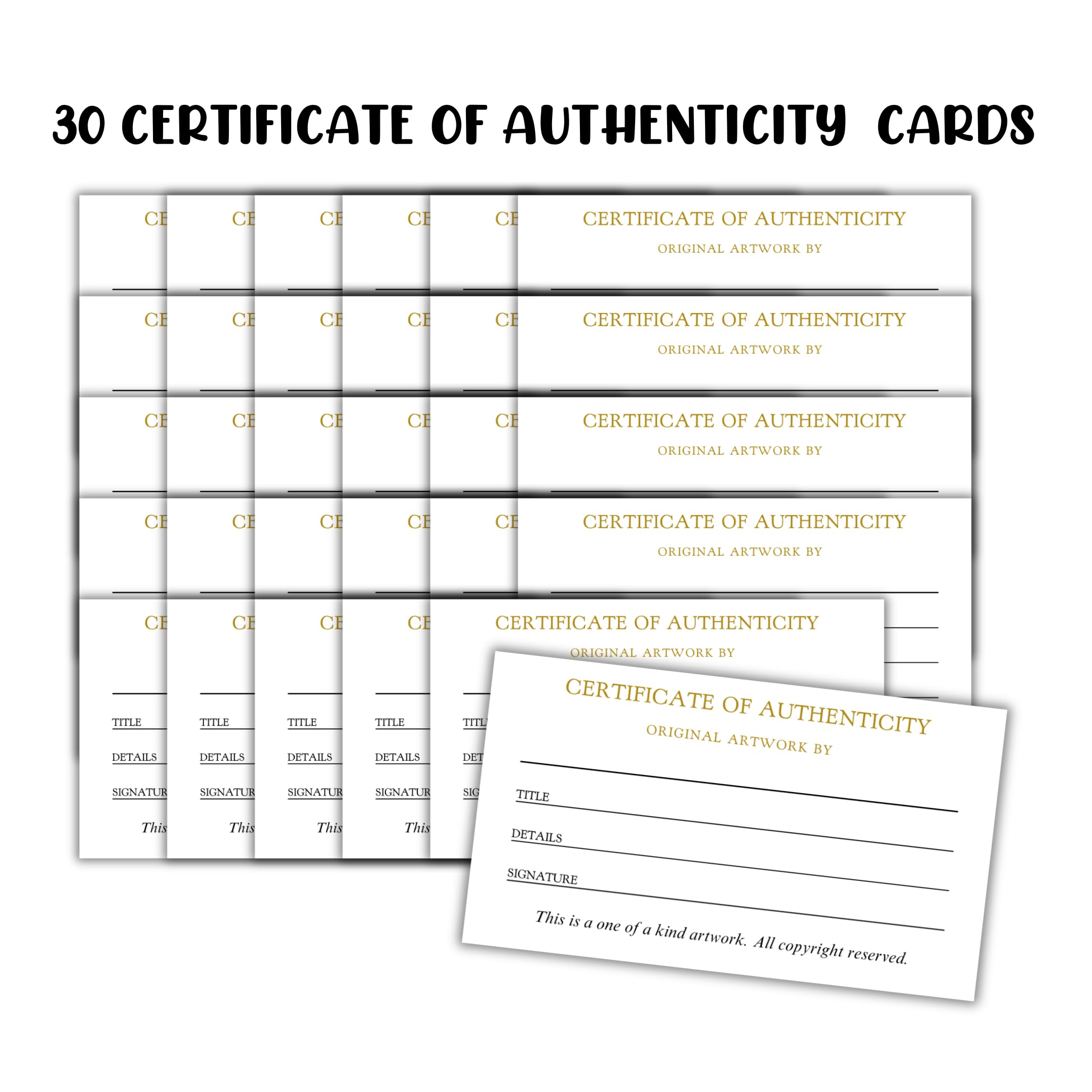 Amazon.com: Certificate of Authenticity of Original Artwork 50pk