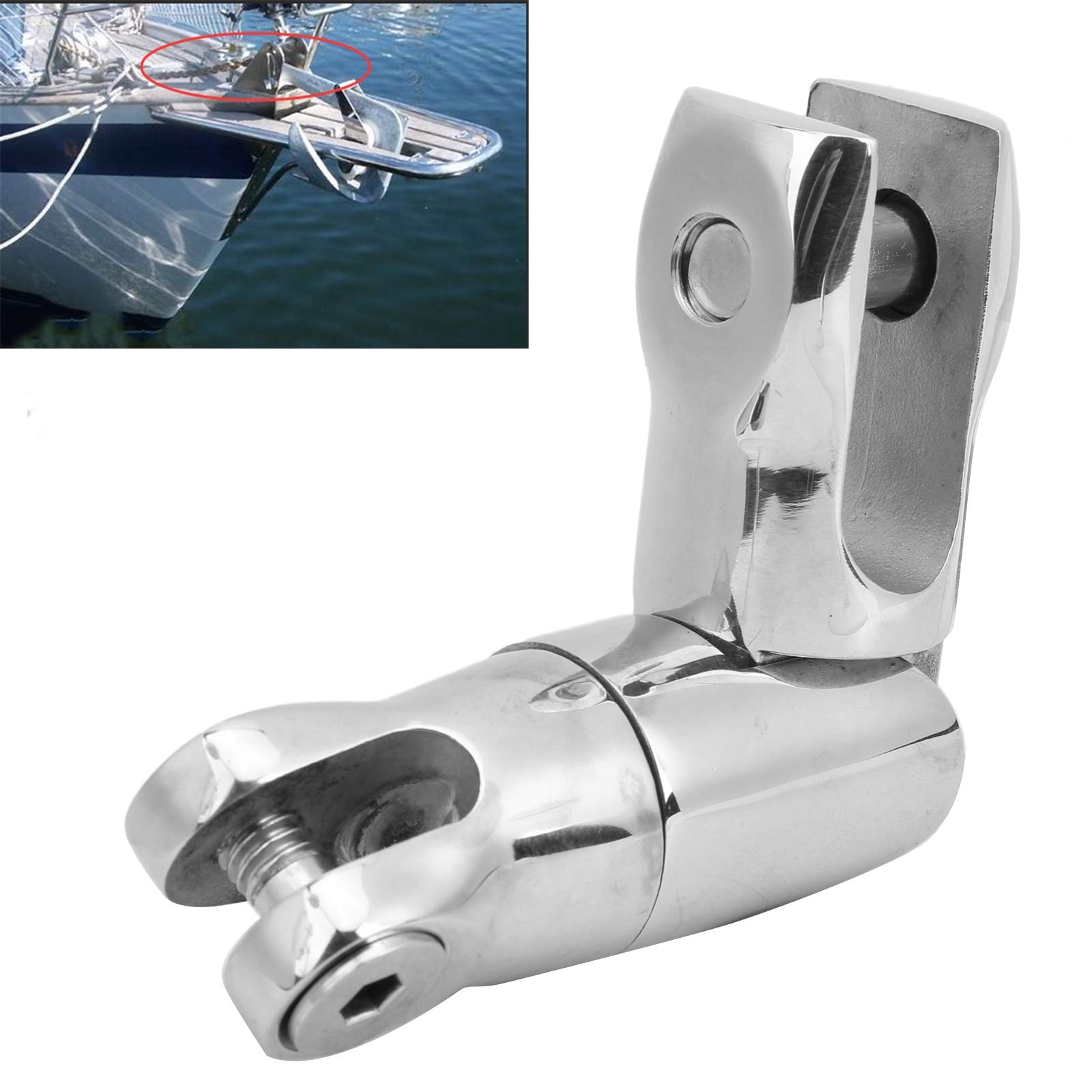 Cadena Giratoria de Ancla para Barcos de Alta Resistencia, Conector de Ancla de Acero Inoxidable 316, Amarre de Cadena de 0,2-0,3 Pulgadas de 6 Mm a 8 Mm para Barcos Marinos