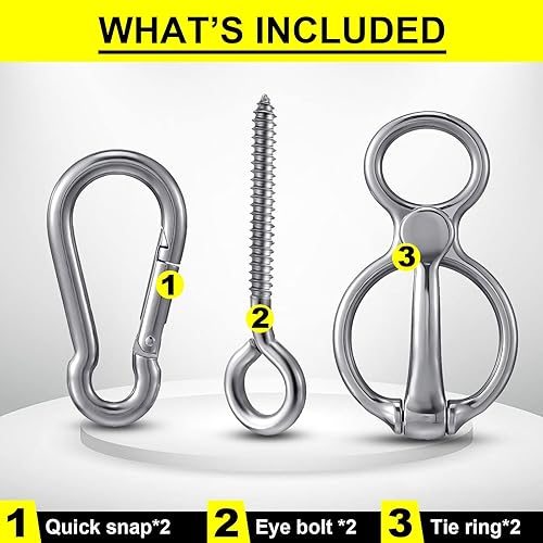 Miniatura 3 de Dunzy 2 juegos de anillos de corbata de caballo, tachuelas y suministros para caballos equipo de entrenamiento de caballos accesorios seguros para