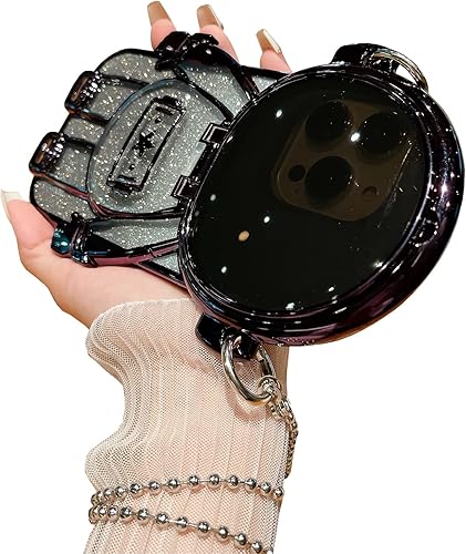 QoKcoahn Funda de teléfono con soporte oculto de astronauta para iPhone 15 Pro Max, bonita protección de lente de astronauta 3D con función atril,