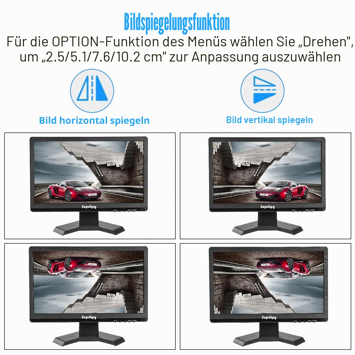 15,6 Zoll FHD Kleiner IPS-Monitor LCD-Bildschirm 1920x1080 60Hz 16:9 mit BNC VGA AV-Eingang Eingebaute Lautsprecher für CCTV-Überwachungskamera DVR PC RasPi