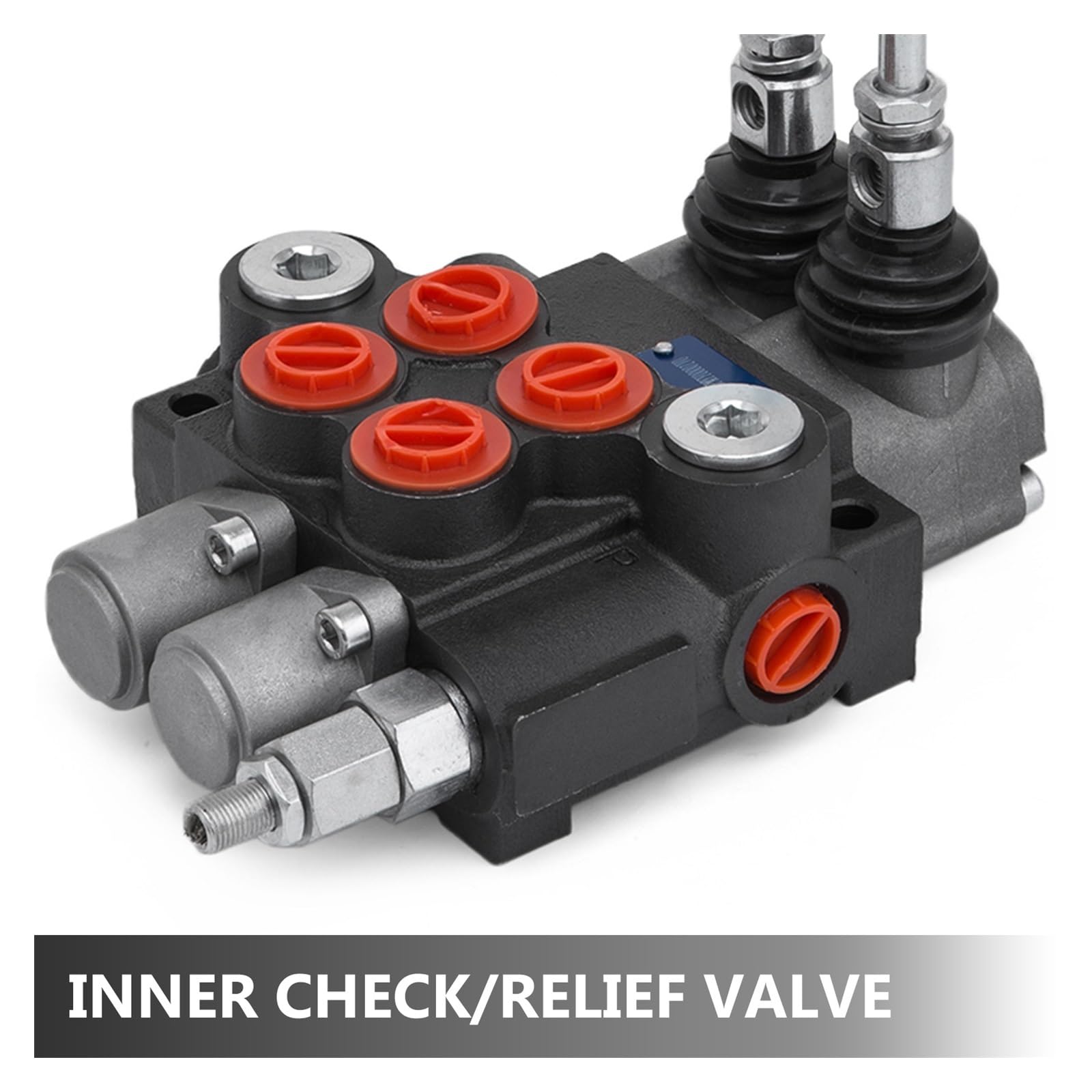 Válvula de Control hidráulica direccional de 2/3 carretes, 11GPM, 3600PSI, doble efecto, uso adecuado for bomba, Motor de cilindro hidráulico para aficionados al bricolaje(2 Spool 1 Controller)