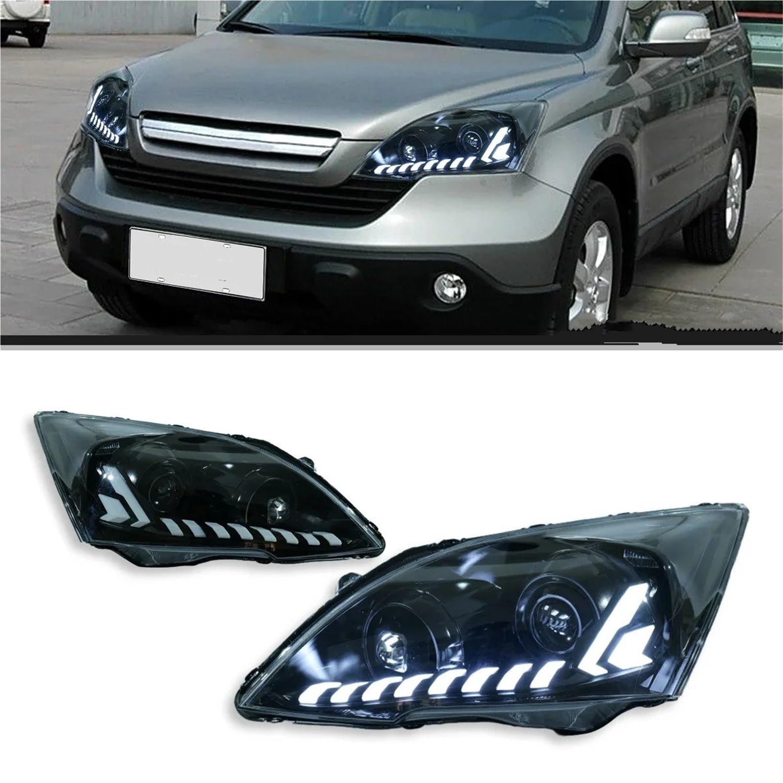 Fari Anteriori per CRV 2007-2011, proiettori, luci diurne, Accessori per Auto, Gruppo Ottico Anteriore.