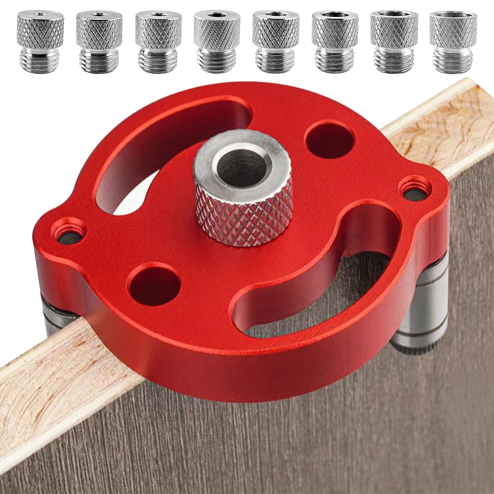 Wood Hole Punch with 8 Hole Punching Bushings 3/4/5/6/7/8/9/10mm, Wood Holes Locator for Solid Wood Hardwood