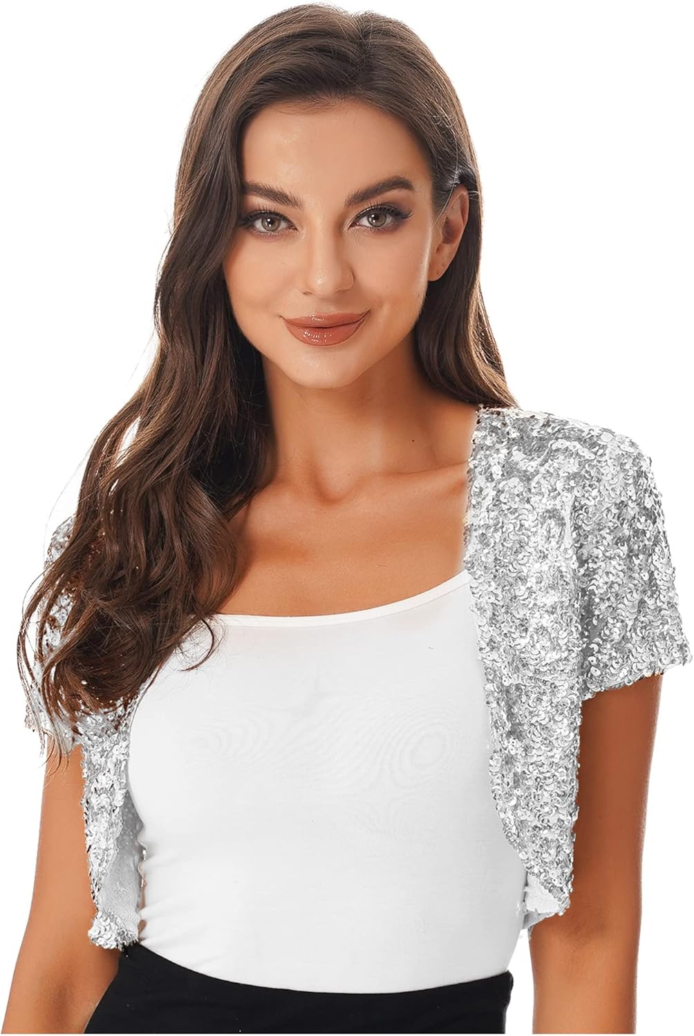 Damen Blazer Mit Pailletten - Glitzernde Strickjacke Für Party & Karneval