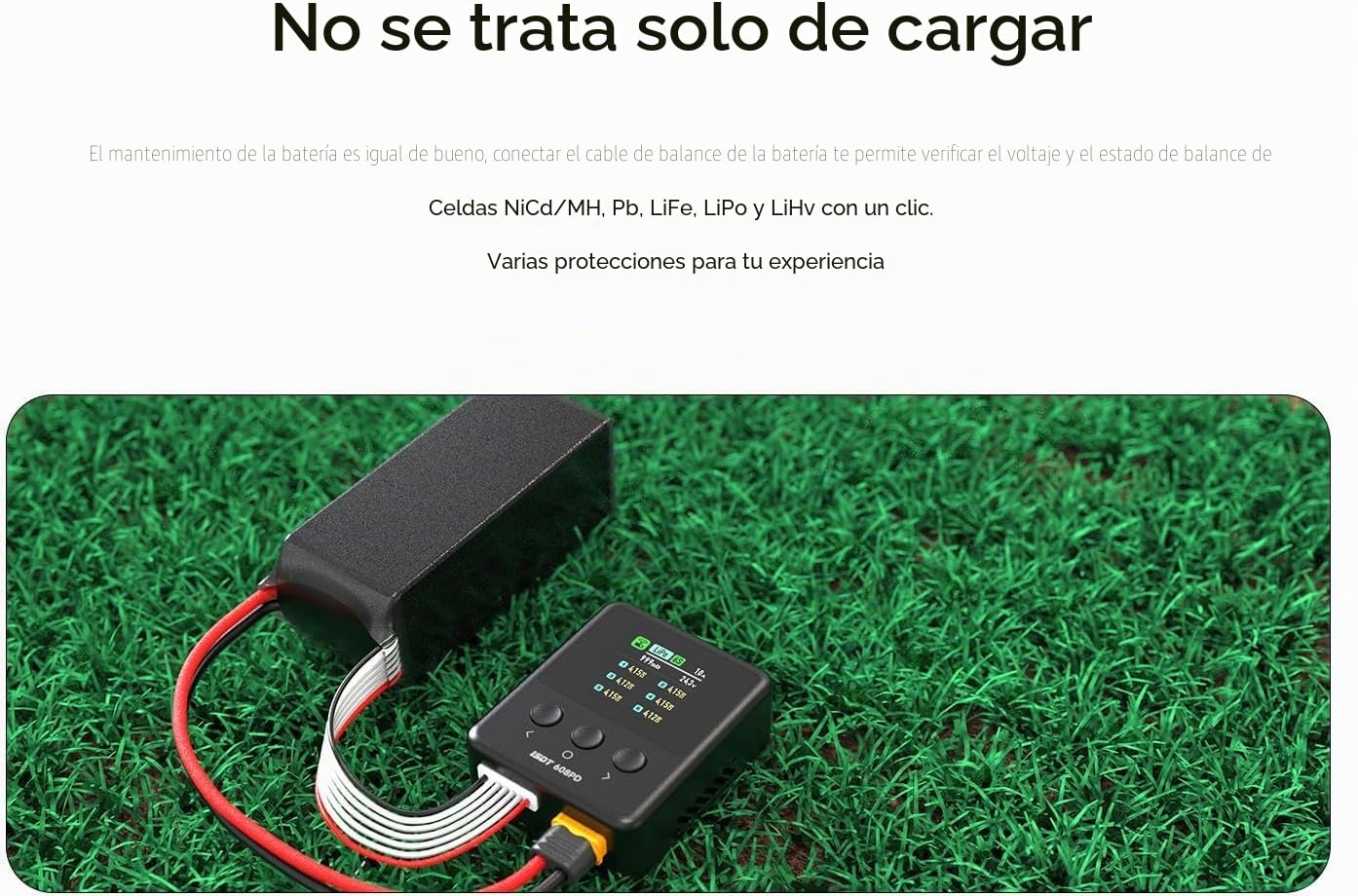 ISDT 608PD Cargador de Batería Lipo DC 6S/240W/10A USB C 100W/5A para Baterías RC Cargador de Equilibrio para Baterías Life/Lilon/LiPo/LiHV (1-6S), NiMH (1-16S), Pb (1-12S)