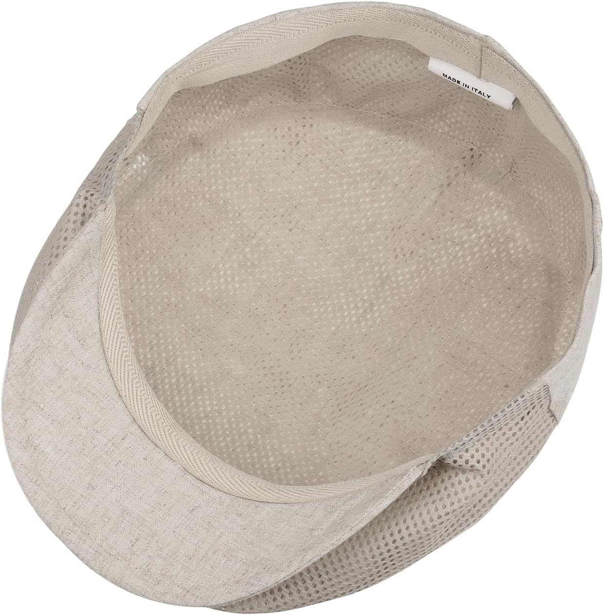 Lipodo Linen Flat Cap Men Peaked Cap 60% Cotton 40% Linen Made in Italy Mesh Inserts Summer Spring Summer