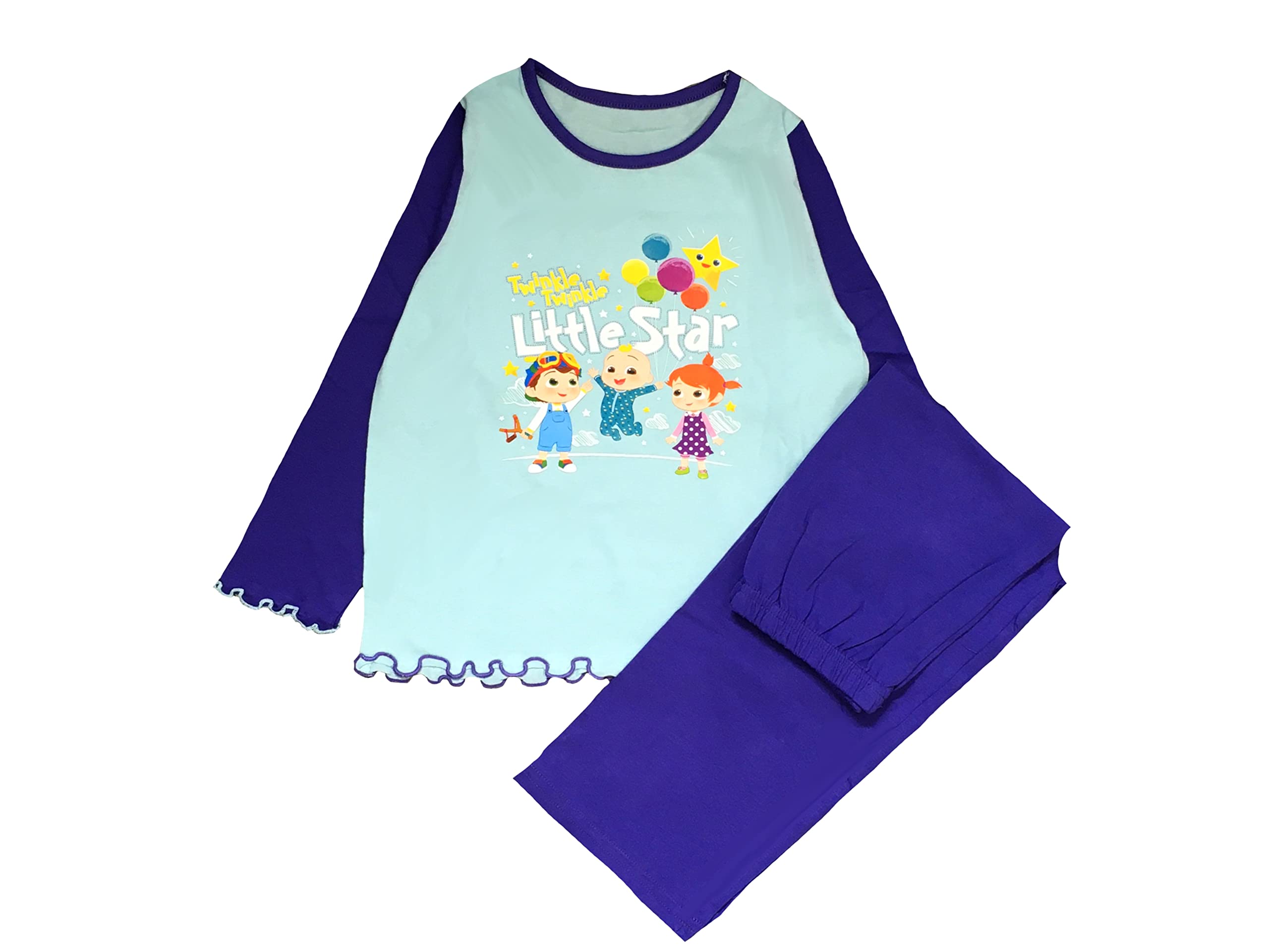 CoComelon, Girls or Boys CoComelon Pyjamas 2 Piece Set, Blue, Age 18 Months - 5 Years