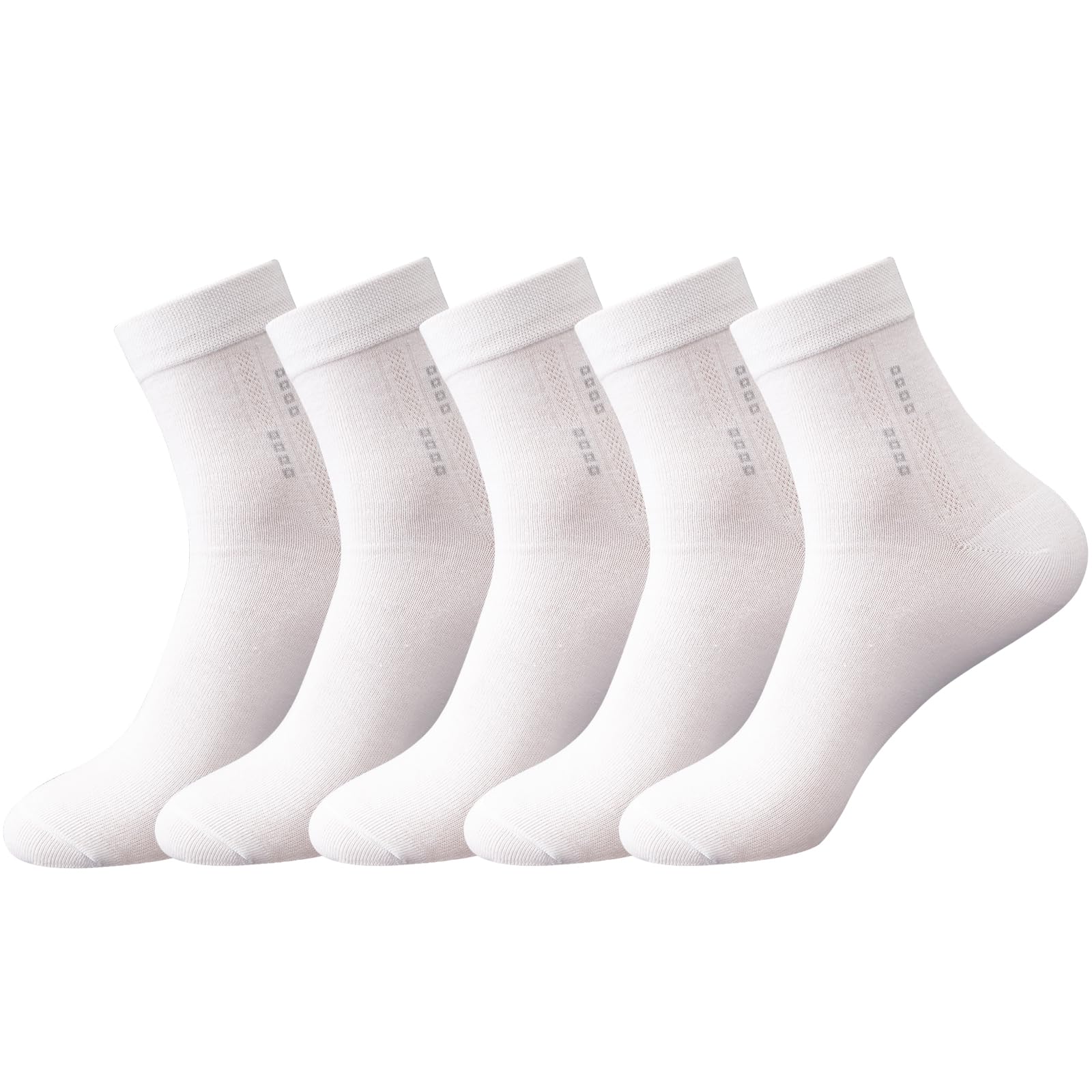 infino™ 5 Pairs Men's 100% Cotton Crew Socks: Mid-Calf, Dress Socks, Moisture Wicking, Suitable for All Seasons, Striped Pattern in a Variety of Colors for Business Casual Wear