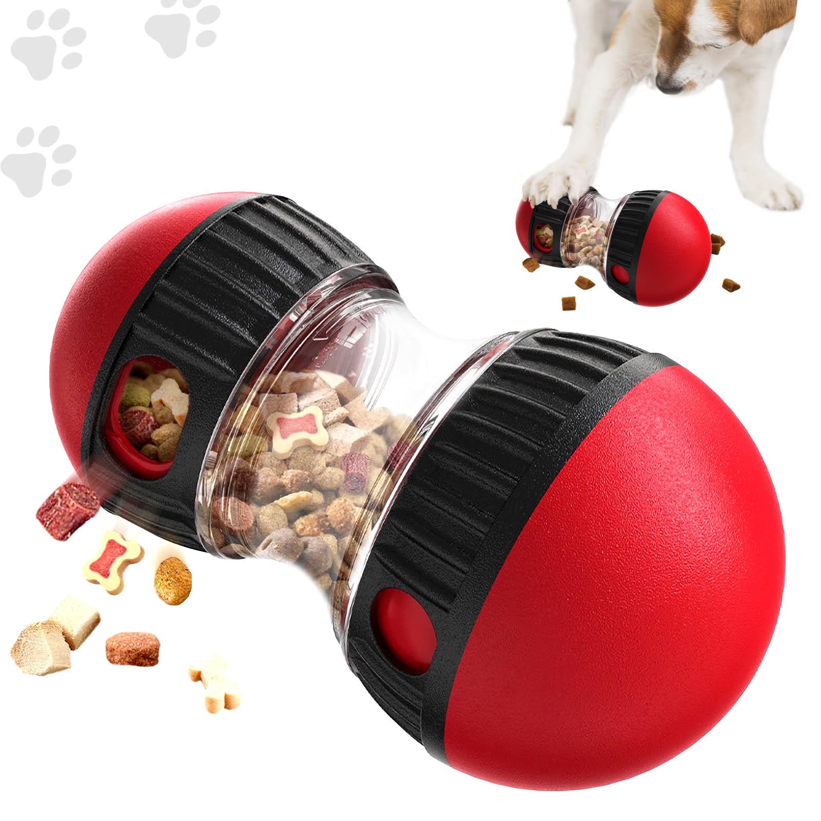 TALALAAZM Interactive Dog Feeder Toy Adjustable Food Dispensing Rolling Dog Treat Dispenser Slow Feeder Reduce Boredom Improve IQ Dogs Puzzles Feeder for Large Small Medium Dogs