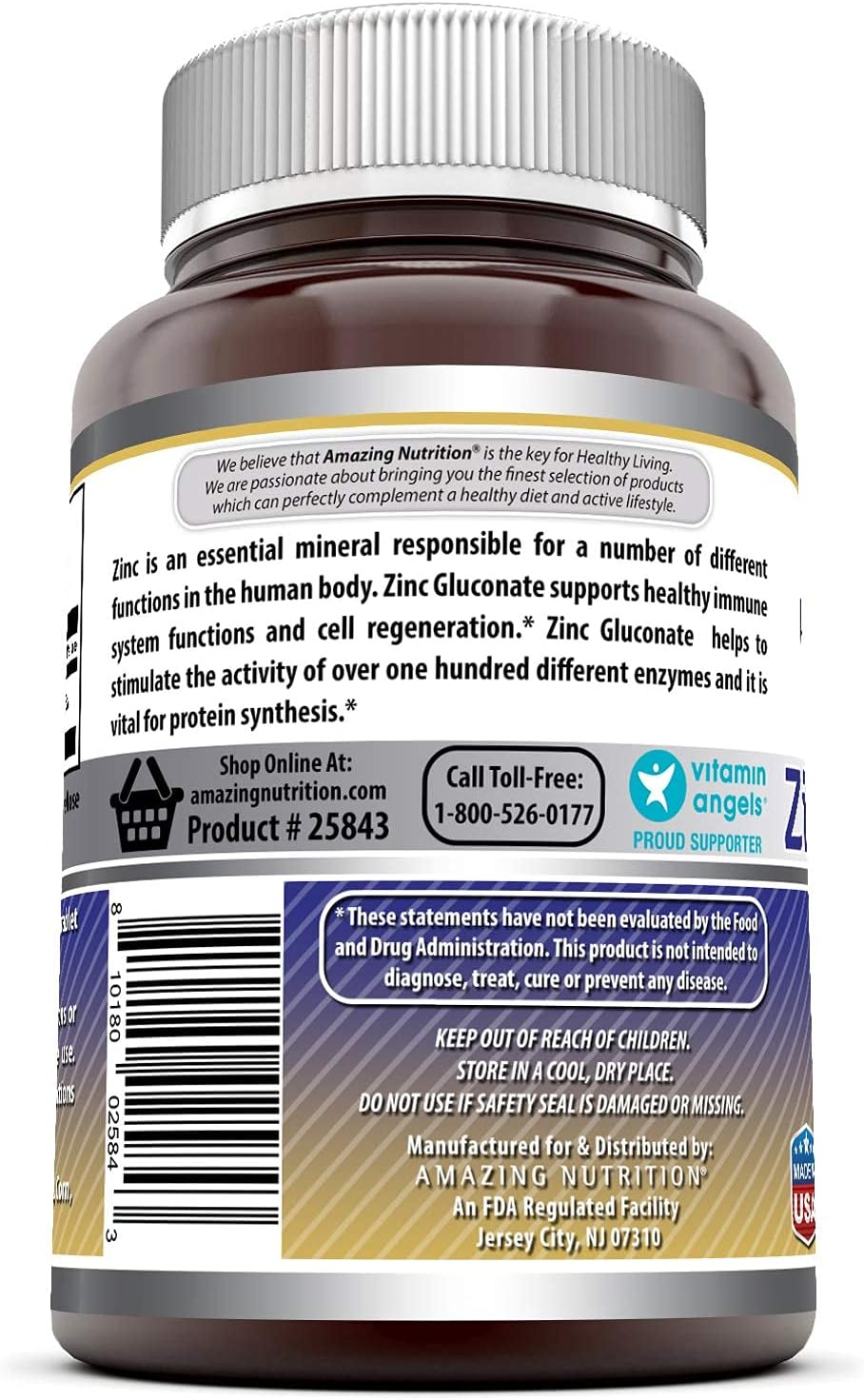 Buy Amazing Formulas Zinc Gluconate 50mg Tablets (NonGMO, Gluten Free