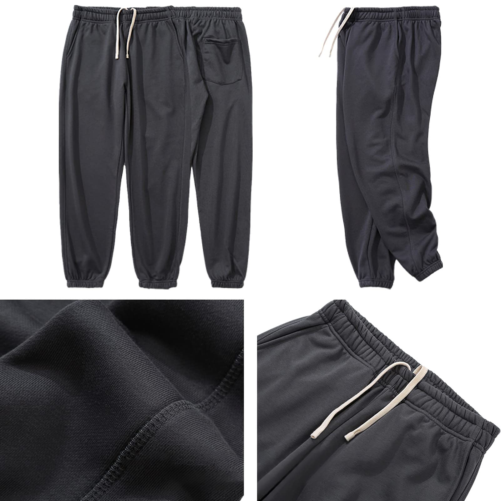 Unisex Uomo Donna 2 Pezzi Tuta da Ginnastica in Cotone - Felpa con Cappuccio e Pantaloni da Jogging con Tasche Grigio Carbone M
