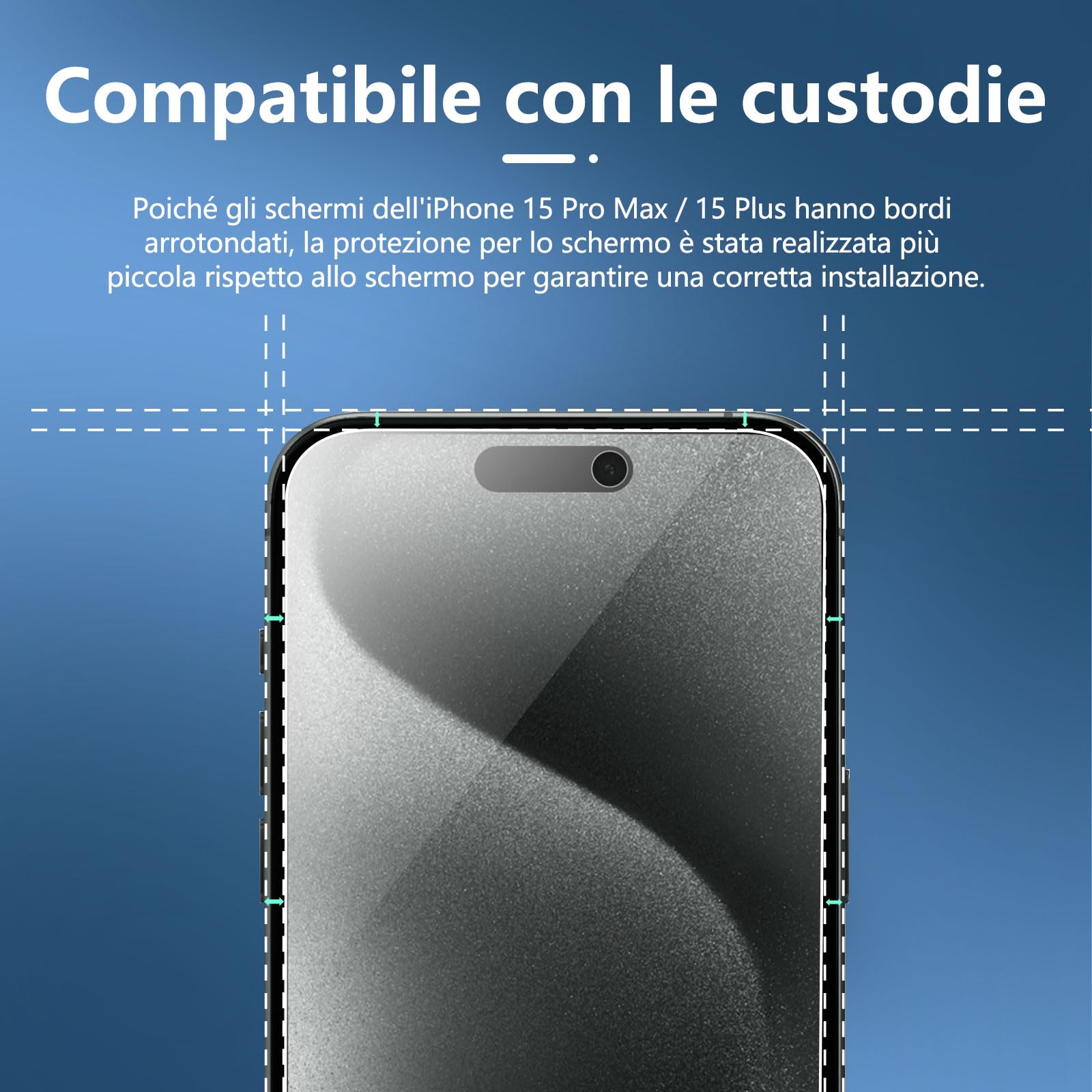 NEW'C 3 Pezzi, Pellicola Protettiva Privacy per iPhone 15 Pro Max, iPhone 15 Plus (6,7 Pollici), Angolo di Privacy 28 Gradi Bilanciato con Protezione per Gli Occhi, Durezza Resistente 9H, Senza Bolle