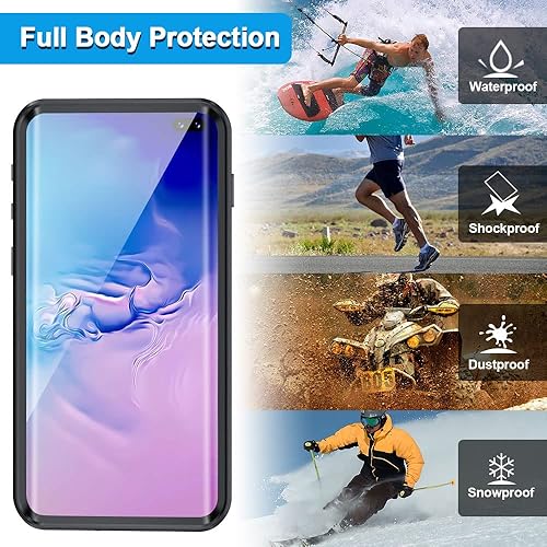 Miniatura 3 de MIZUSUPI Funda impermeable para Samsung Galaxy S10 Plus, protector de pantalla integrado de 360 de cuerpo completo, a prueba de golpes, a prueba de