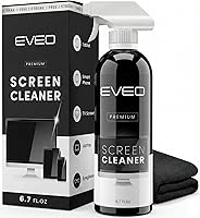 EVEO Screen Cleaner Spray Kit - Streak-Free TV & Smart TV Cleaner for LCD LED OLED, Laptop iPad Monitor | Microfiber Cloth 6.7oz