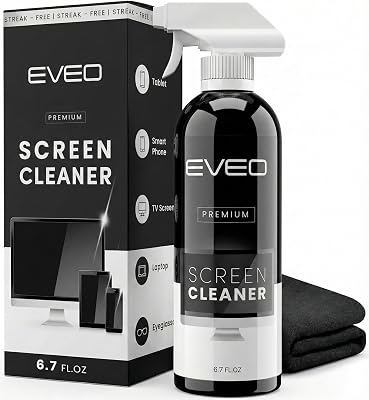 EVEO Screen Cleaner Spray - Large Screen Cleaner Bottle - TV - best cleaner laptop screen