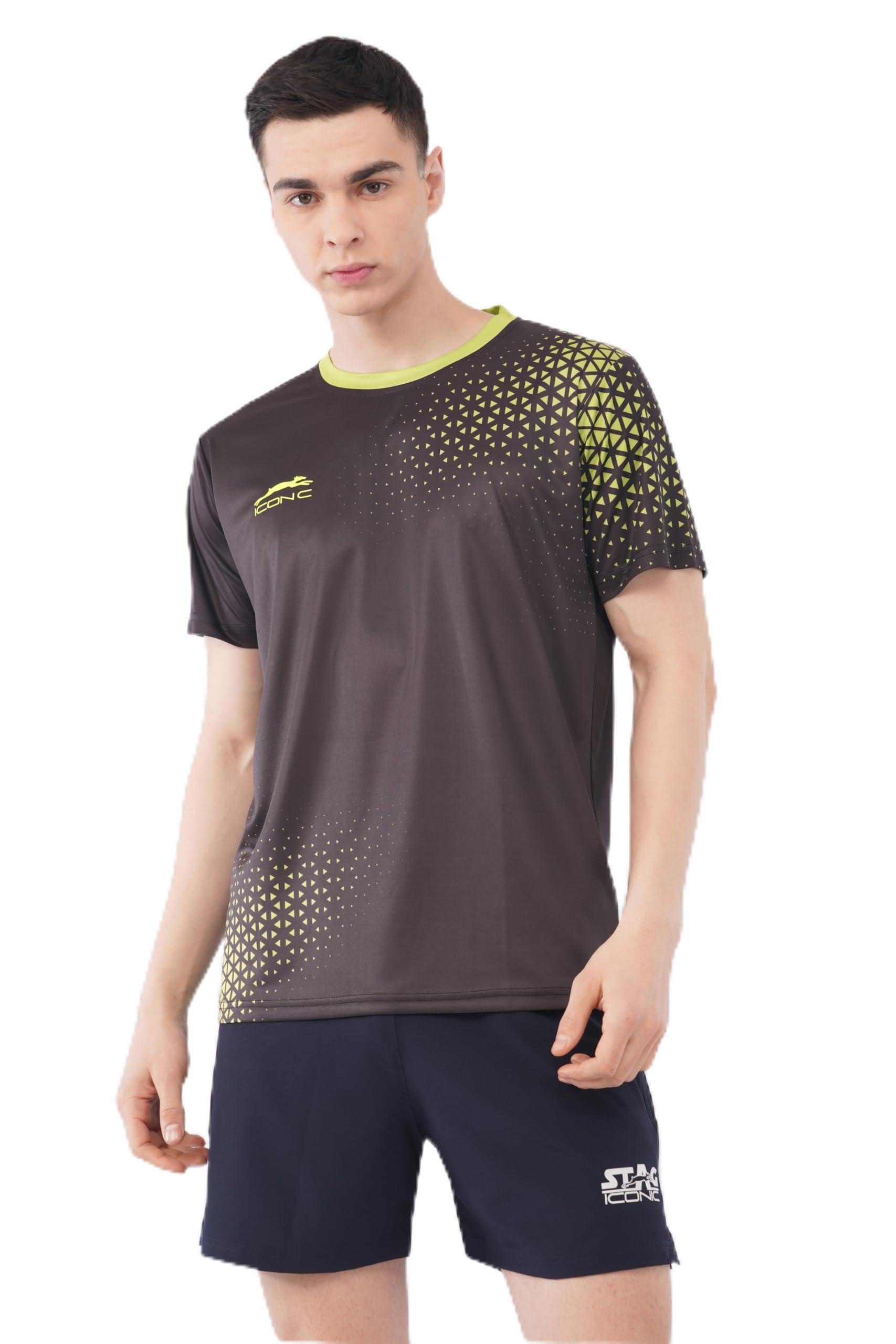 Pixel Sports T-Shirt for Men | Quick Dry Moisture-Wicking Round Neck Athletic Tee | 100% Polyester Gym, Running & Training Wear | Black | ST-PX1-picture-13