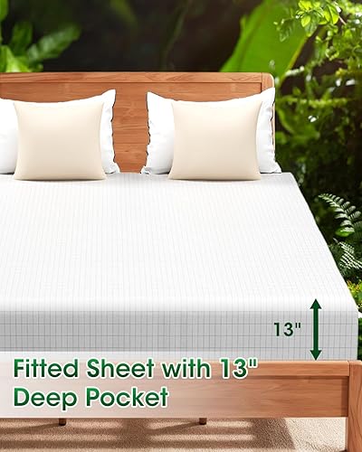 Miniatura 2 de Grounding Sábanas tamaño King, 90% algodón orgánico + 10% fibra plateada pura, sábanas bajeras para mejorar el sueño con cable de tierra, máscara de