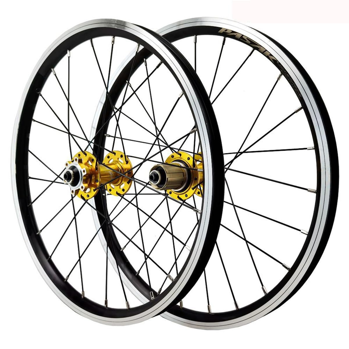 ZXGSXIOU 20 Inch Wheelset 406/451 Rims Disc Brake Folding Bikes Sealed Bearing Hubs 24H Support 7-12 Speed Cassette QR Wheel Set