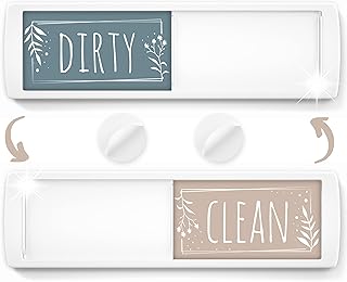 Stylish Dishwasher Magnet Clean Dirty Sign - Ideal Clean Dirty Magnet for Dishwasher - Kitchen Organizer and Gadget - Nice Office, Home Farmhouse Decor - Dirty Clean Dishwasher Magnet (Brown/Green)