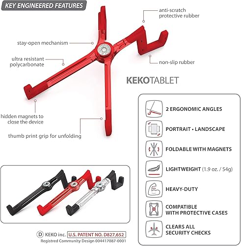 Miniatura 3 de KEKO Soporte universal para tableta, compatible con Apple iPad, Samsung Galaxy, Kindle Fire, lectores electrónicos, teléfonos inteligentes y más,