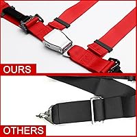 Vista 8 de Yakitoko Arnés de Seguridad Universal de 4 Puntos de 2 Pulgadas Compatible con Go Kart, UTV, ATV, Racing Rojo