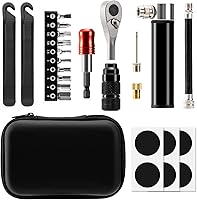 WINFAVO Bike Repair Tool Kit: Alloy Multitool with Mini Pump & 10 Magnetic Bits for MTB, Road Bike - Presta/Schrader Tire Inflator