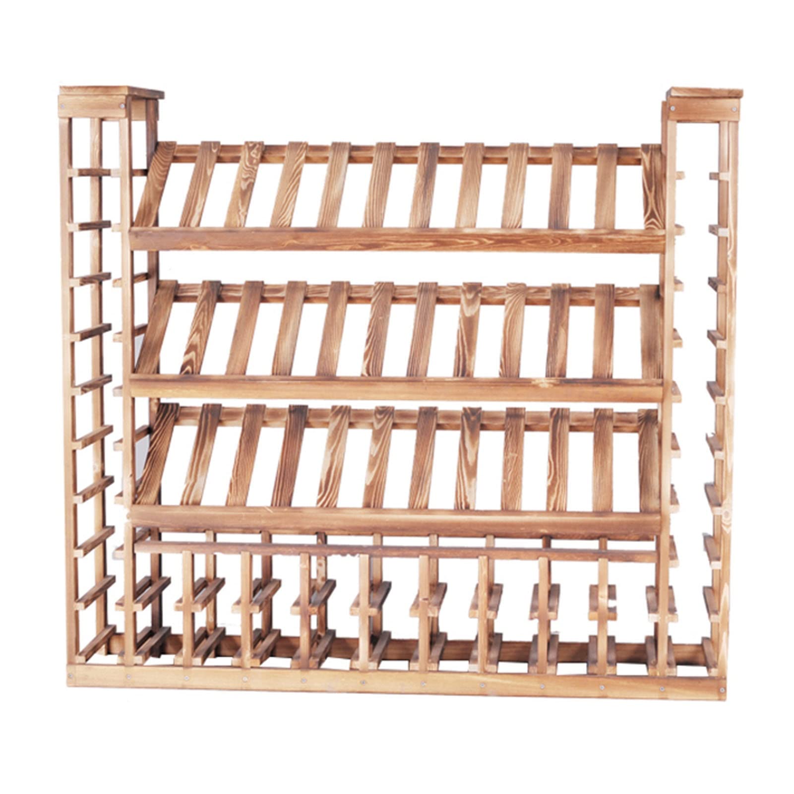 Botellero - Enfriador de vinos de Madera Maciza de pie, Elegante Estante de Almacenamiento para el hogar o el Bar, 118 x 30 x 108 cm, exhibir vinos.