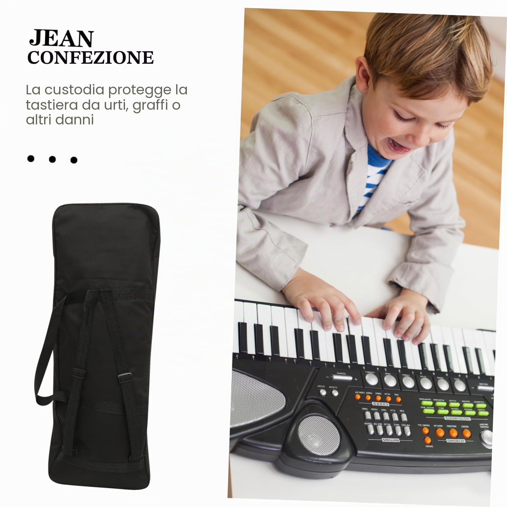 Borsa per Tastiera Elettronica Nero, 61 Tasti Zaino Imbottito