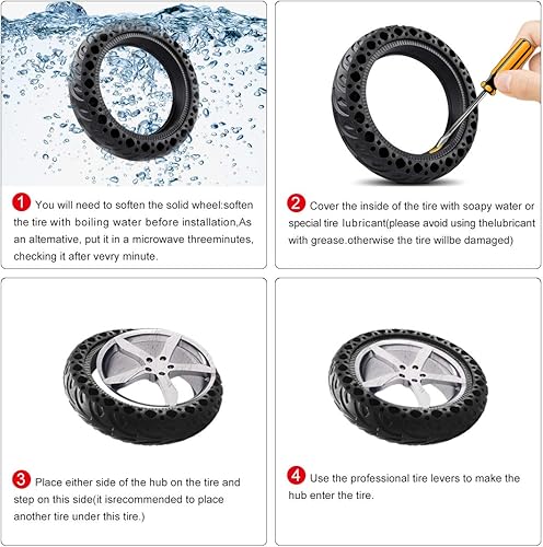 Miniatura 5 de AtfArt Neumáticos de repuesto para patinete con panal de abeja colorido sólido para Xiaomi M365Pro 8.5 pulg