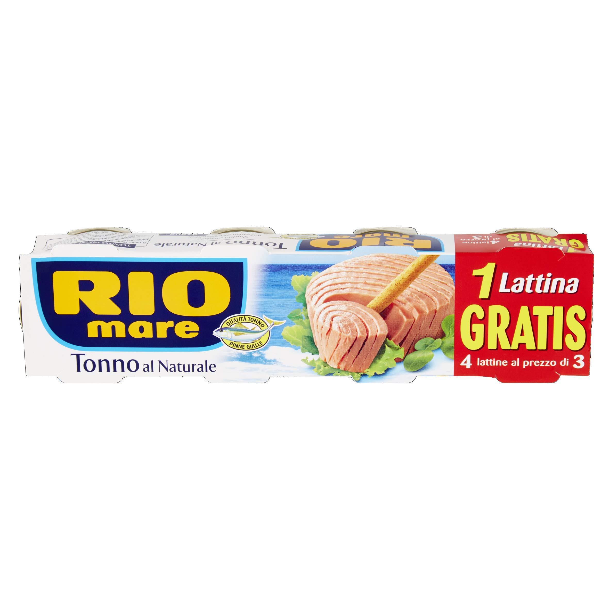 Rio Mare Aletas amarillas de atún al natural, 1% de grasa, 12 latas de 80 g