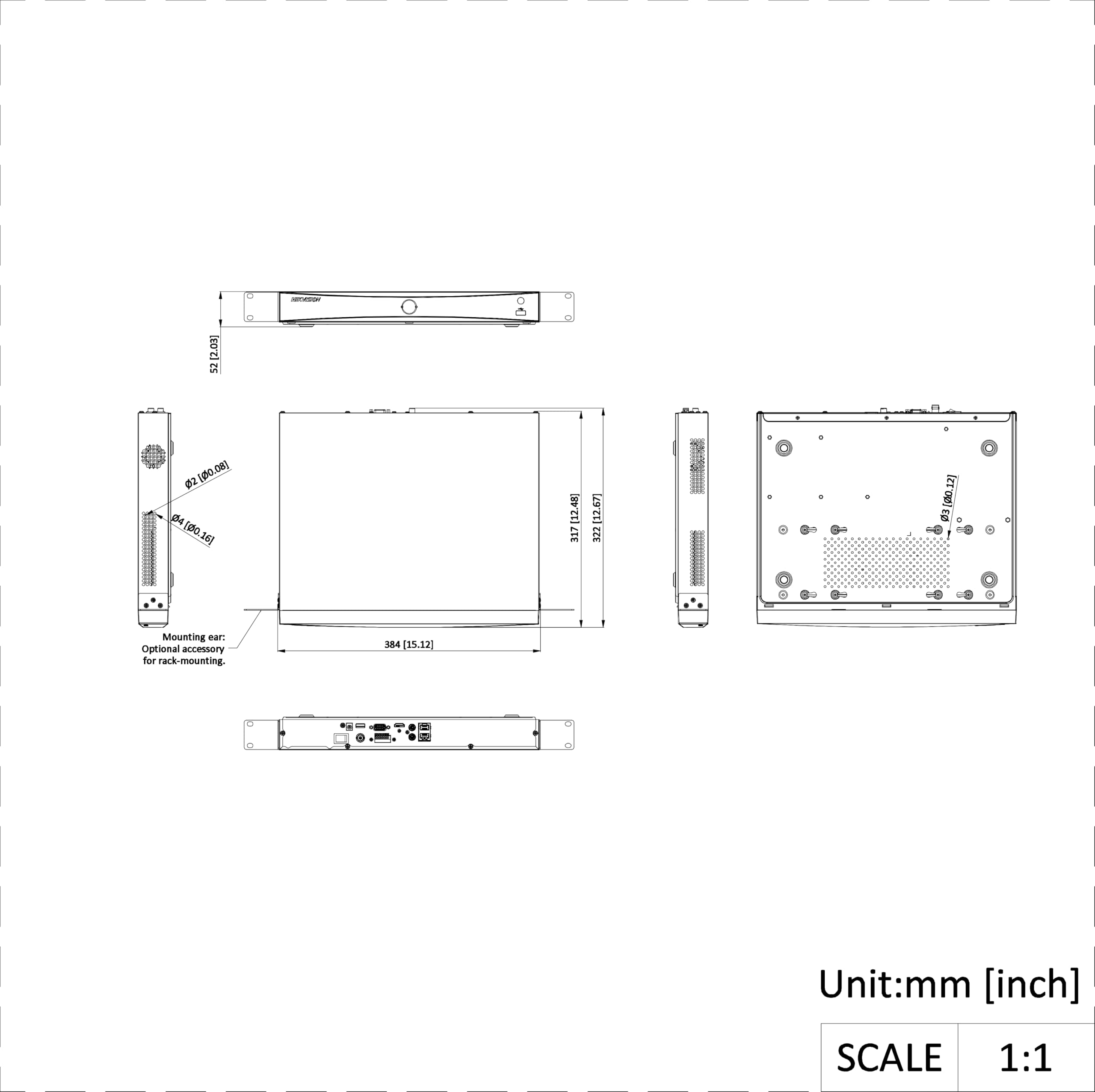Hikvision AcuSense NVR Telecamera IP a 16 canali fino a 32 MP DS-7616NXI-I2/S(STD)(E)