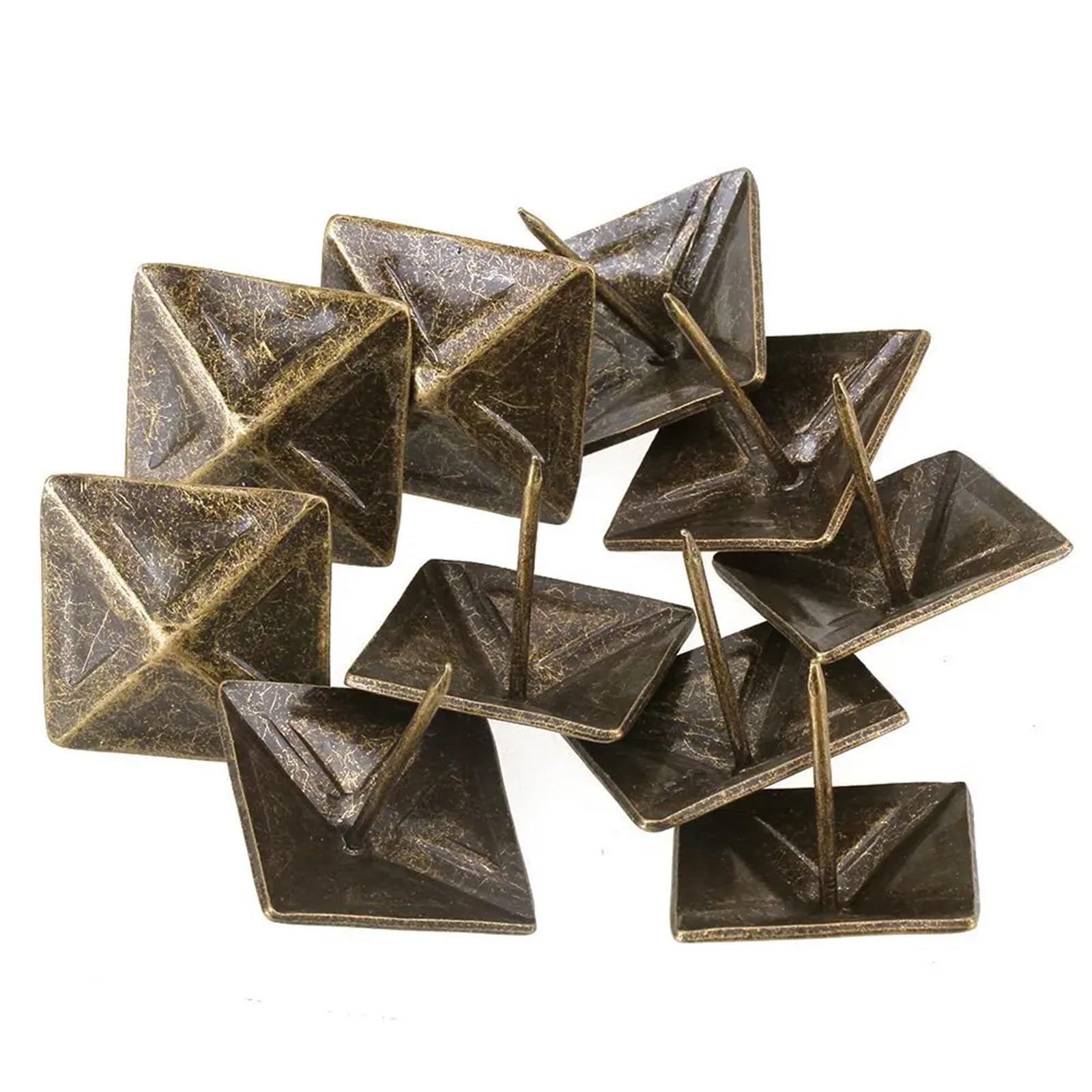 Qvorlth Brown Upholstery Tacks Bronze Antique Square Upholstery Nails 30Mm Tack Pyramid Studs For Furniture