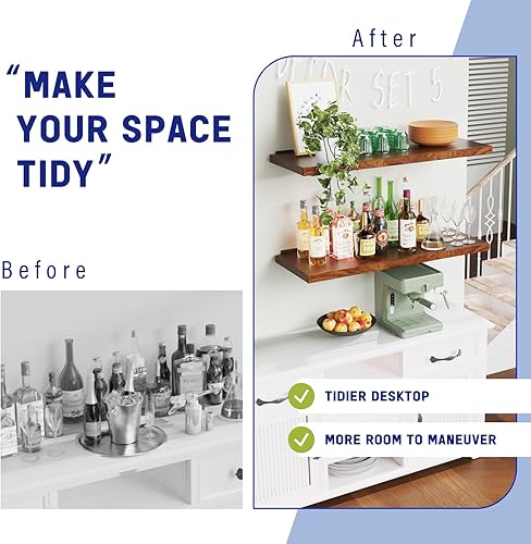 Miniatura 5 de Goovilla Soporte de estante, soportes flotantes resistentes de 6 pulgadas de largo, paquete de 6 soportes para estantes, soportes de soporte de