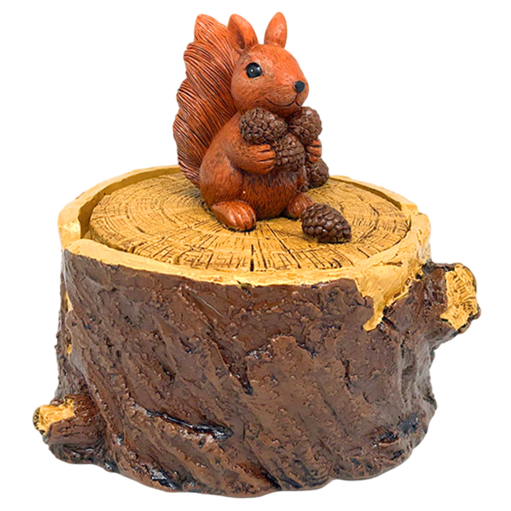Outdoor Ashtray, Cute Vivid Animal Resin Ash Tray with Lid, Garden Ashtray for Cigarette for Home and Garden, Squirrels Ash Tray Outdoors with Lid Funny