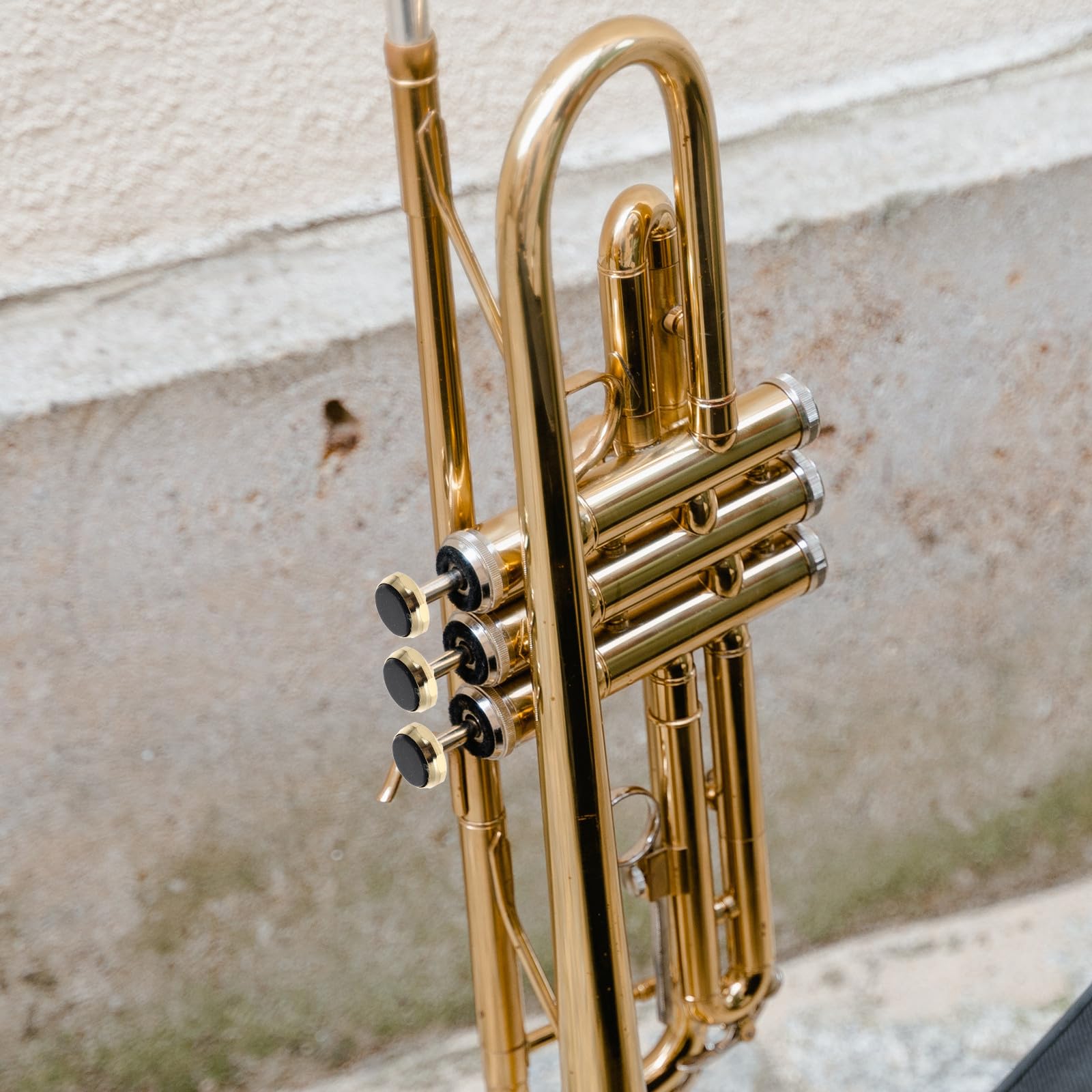 UKCOCO Trompetenknöpfe aus Kupfer in Schwarz Zubehör für Trompetenventile mit Robustem Pressecover für Musiker und Blasinstrumente