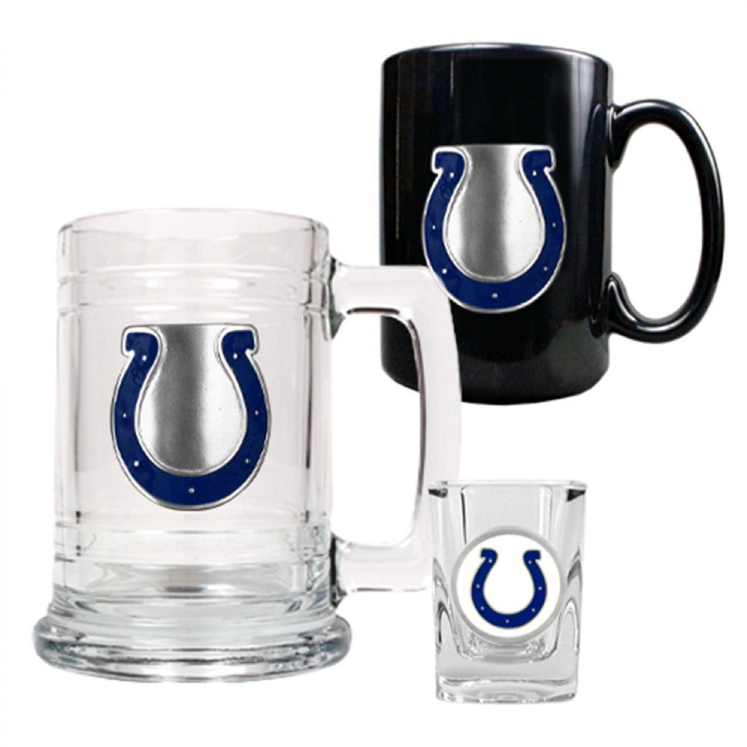 Great American Products Indianapolis Colts 15oz Tankard, 15oz Ceramic Mug & 2oz Shot Glass Set